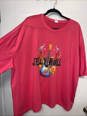 Graphic Jelly Roll  Flame Guitar Tee - 5X hot pink